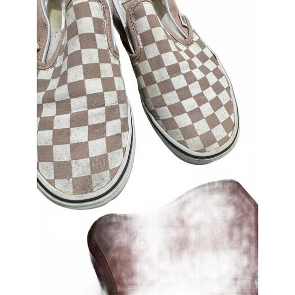 {SOLD} Vans Classic Slip-on White Taupe Checkerboard Canvas Skate Shoe- Size 7.5 - Picture 3 of 9